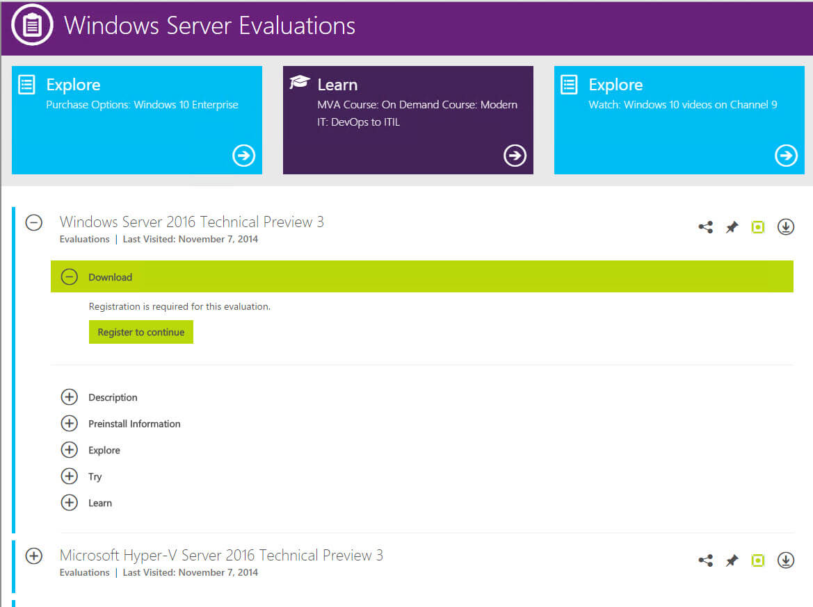 Скачать Windows Server 2016 Technical Preview 3-2