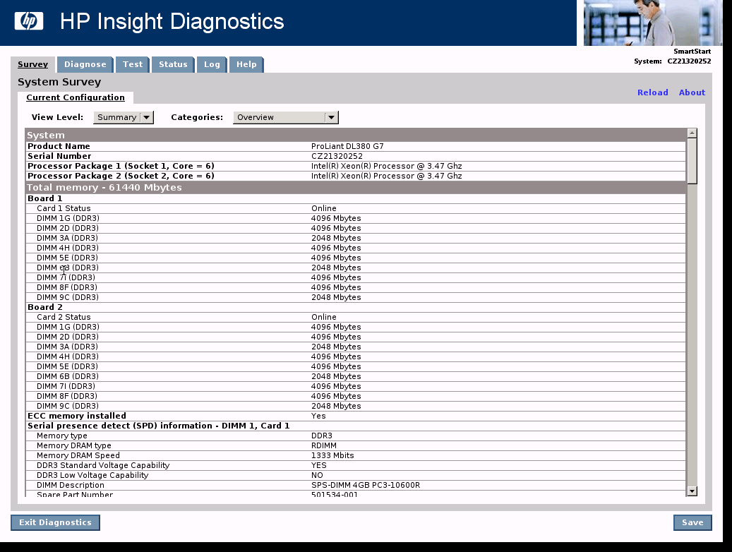 Диагностика HP ProLiant DL380 G7-07