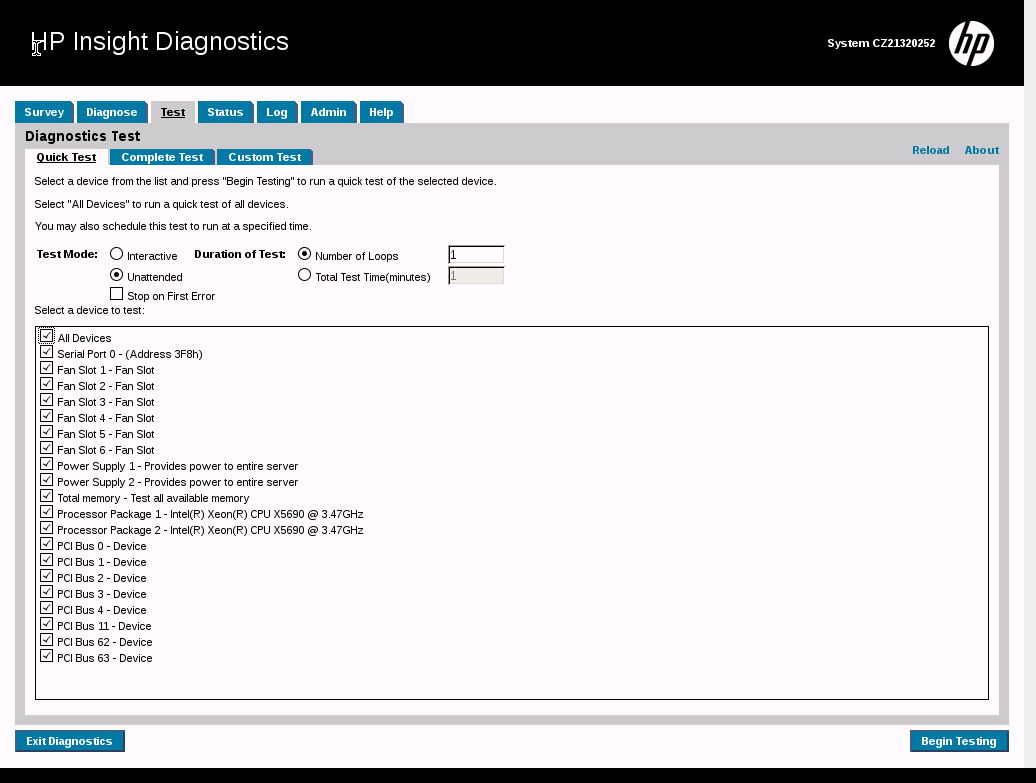 Диагностика HP ProLiant DL380 G7-17