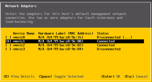 Warning DHCP lookup failed в VMware ESXI 5.5-05