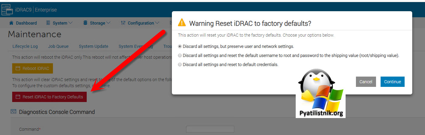 Reset IDRAC to Facrtory Default