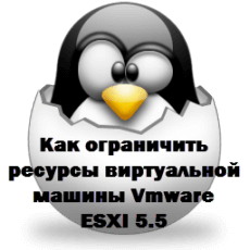 Как ограничить ресурсы виртуальной машины Vmware ESXI 5.5