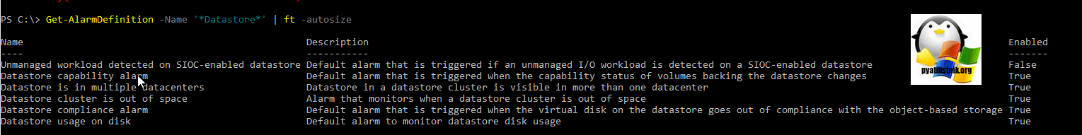 Отключение Datastore usage on disk-2