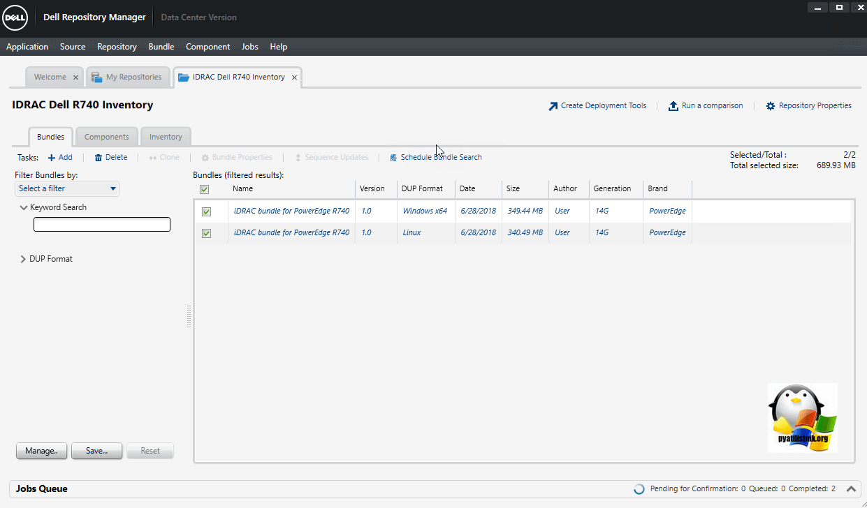 Создание репозитория Dell через IDRAC-08