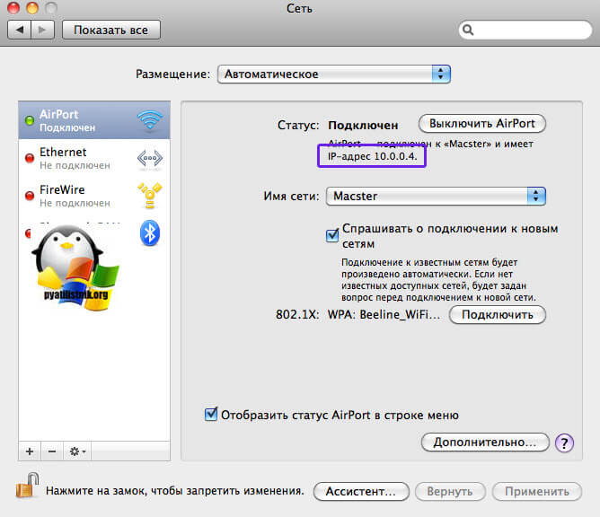 IP адресе в Ubuntu Linux и Mac OS X