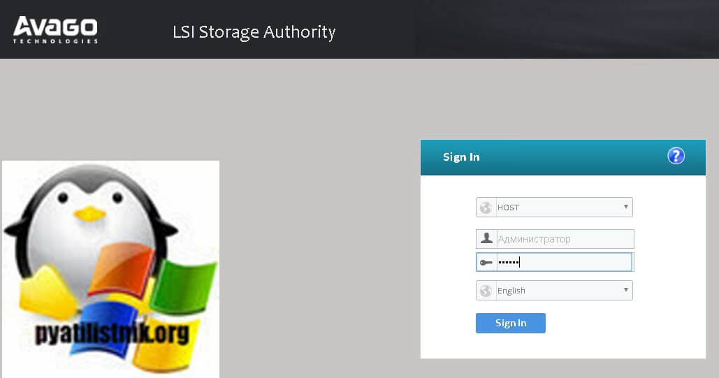 Авторизация в LSI Storage Authority