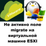 Не активно поле migrate на виртуальной машине ESXI