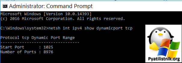 netsh int ipv4 show dynamicport tcp