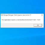 Ошибка запуска Dell Storage Client