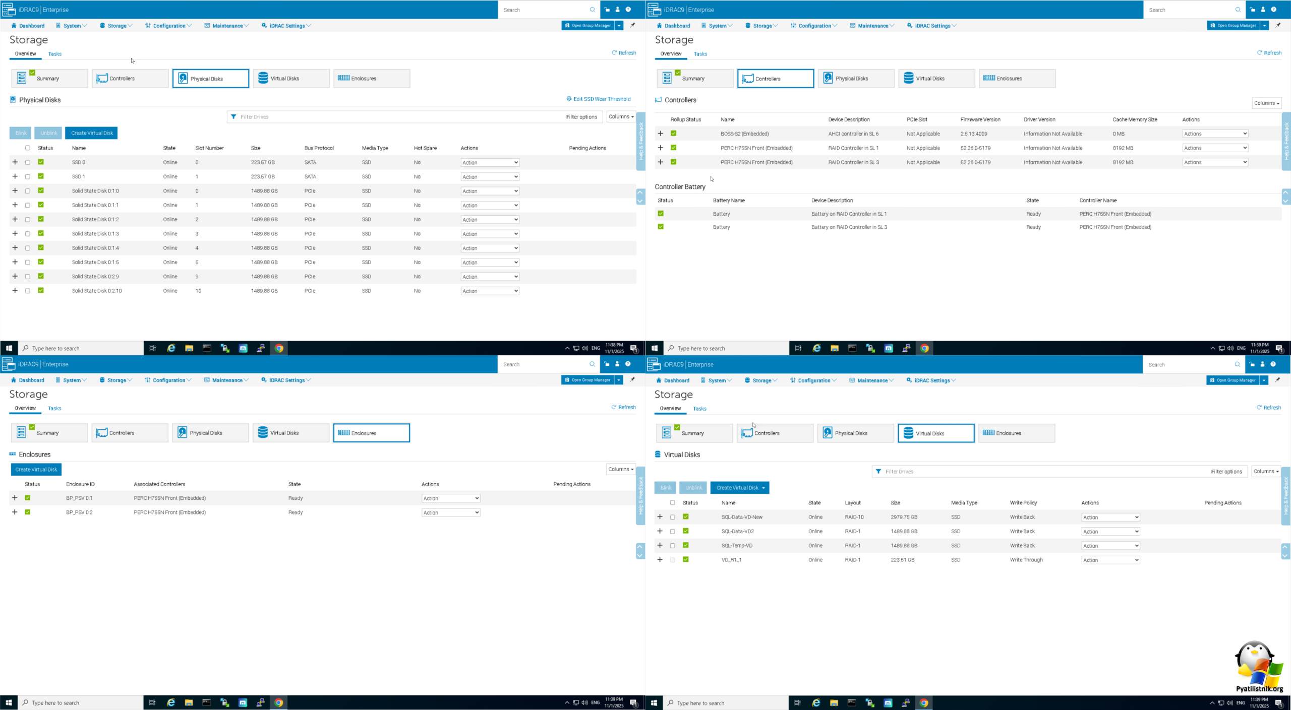 Зеленые статусы в IDRAC на сервере PowerEdge R750